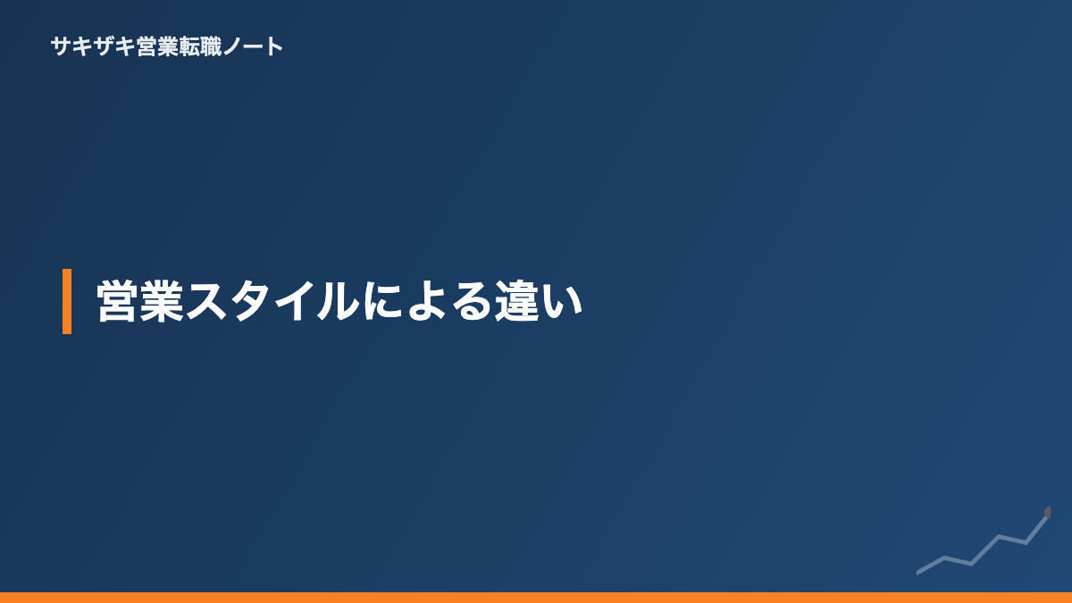 営業スタイルによる違い