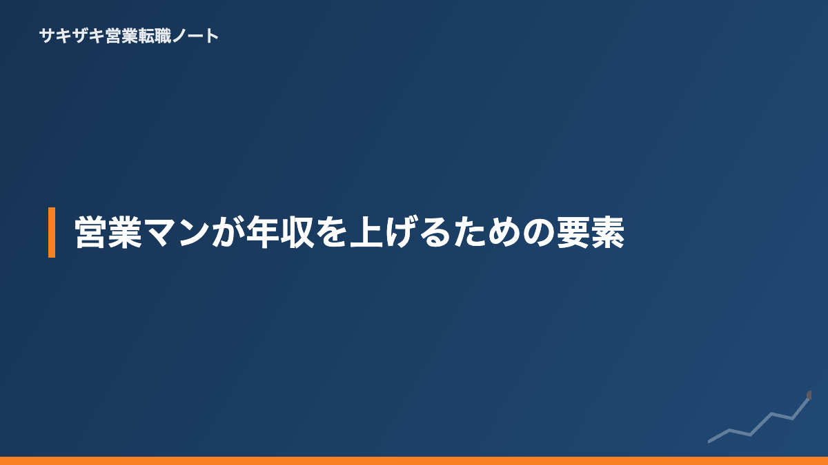 営業マンが年収を上げるための要素