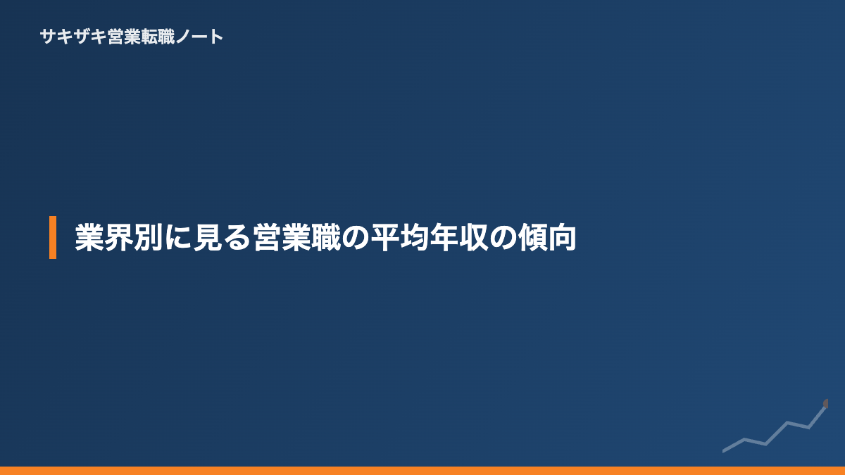業界別に見る営業職の平均年収の傾向