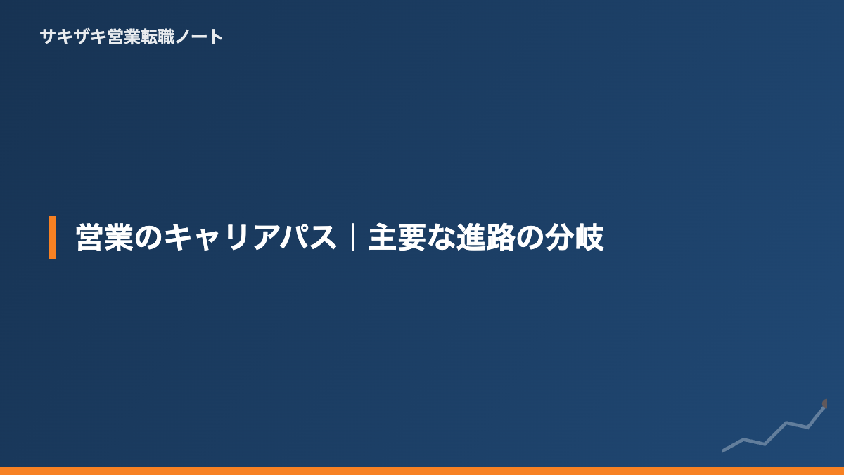 営業のキャリアパス｜主要な進路の分岐