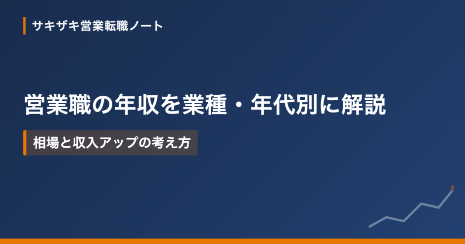 営業職の年収を業種・年代別に解説｜相場と収入アップの考え方