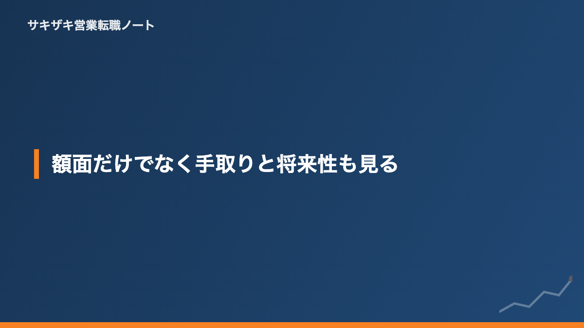 額面だけでなく手取りと将来性も見る