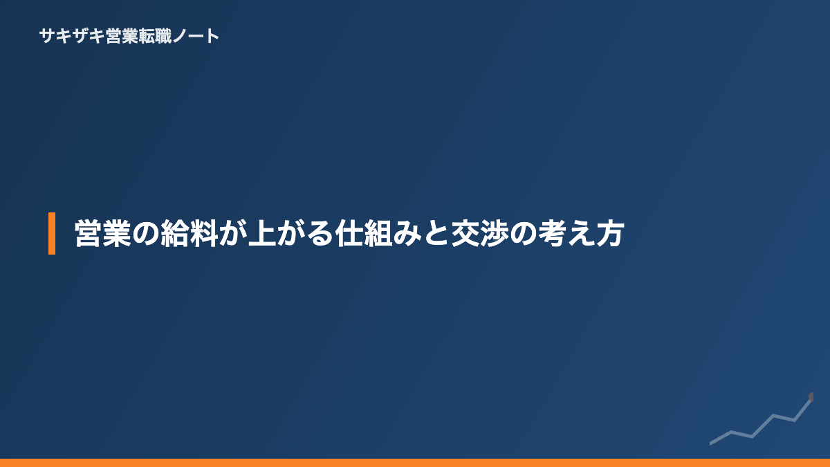 営業の給料が上がる仕組みと交渉の考え方